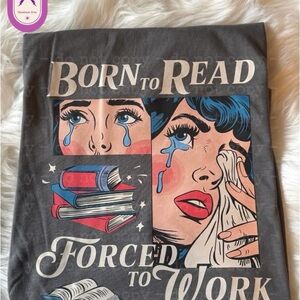 Small Gray Graphic Tee - Born to Read
